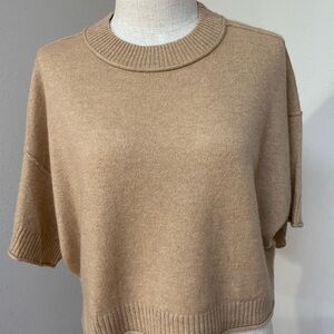 Anthropologie the Cashmere Collection Camel Crew Neck Sweater
